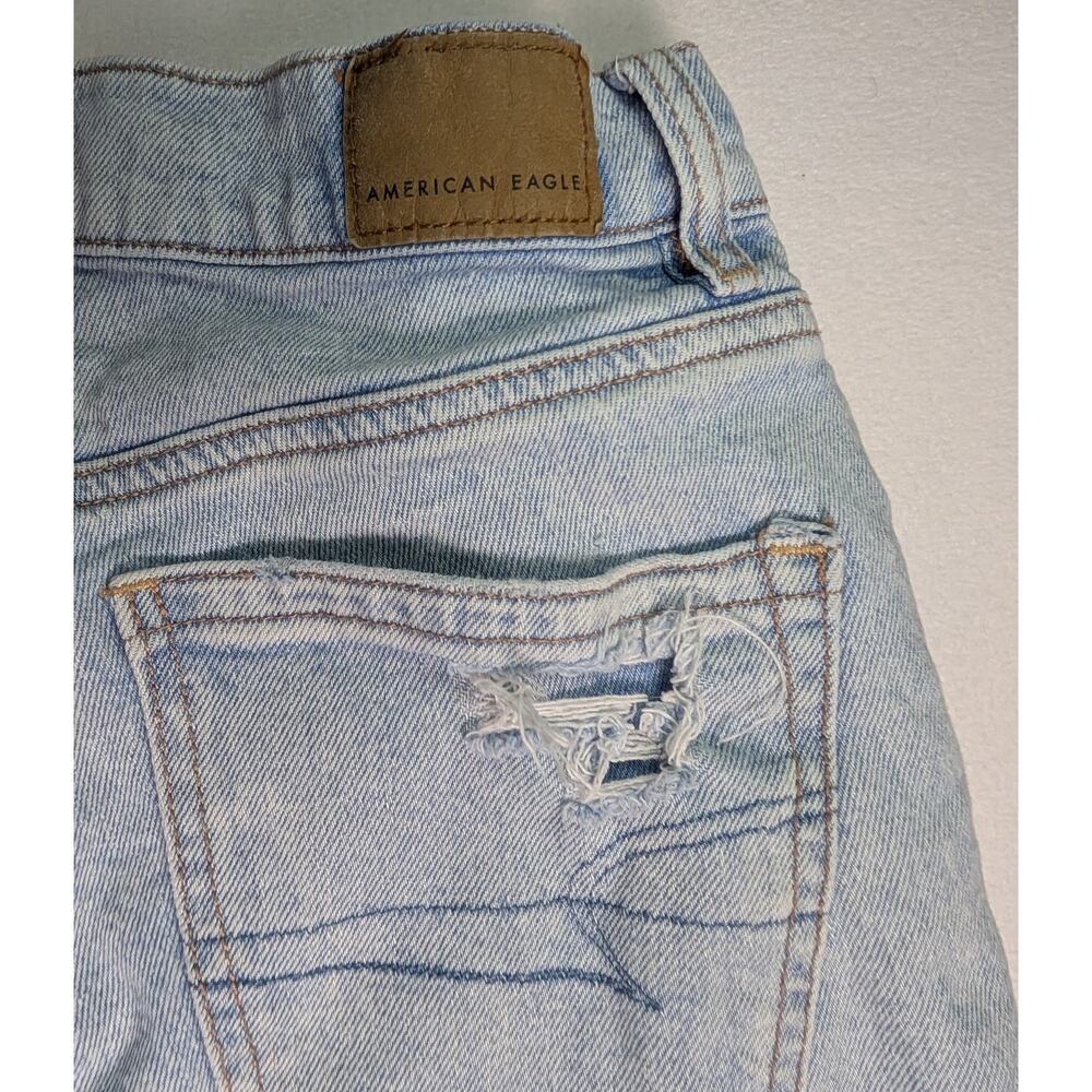 American Eagle Stretch Straight Leg Blue Jeans Distressed Size 00 - Picture 9 of 9
